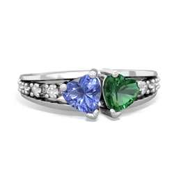 Tanzanite Heart To Heart 14K White Gold ring R3342