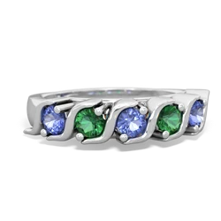 Tanzanite Anniversary Band 14K White Gold ring R2089