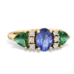 Tanzanite Antique Style Three Stone 14K Yellow Gold ring R2186