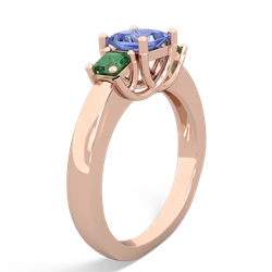 Tanzanite Three Stone Trellis 14K Rose Gold ring R4015