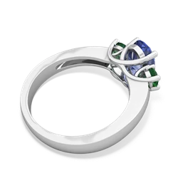 Tanzanite Three Stone Oval Trellis 14K White Gold ring R4024