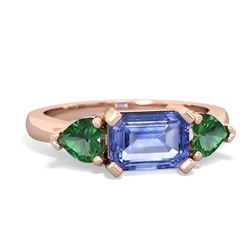 Tanzanite Three Stone 14K Rose Gold ring R5235