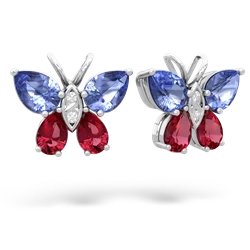 Tanzanite Butterfly 14K White Gold earrings E2215