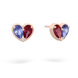 Tanzanite 'Our Heart' 14K Rose Gold earrings E5072