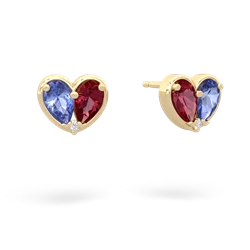 Tanzanite 'Our Heart' 14K Yellow Gold earrings E5072