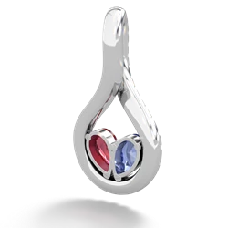 Tanzanite Pave Twist 'One Heart' 14K White Gold pendant P5360