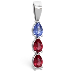 Tanzanite Dew Drops 14K White Gold pendant P2251