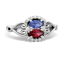 Tanzanite Love Nest 14K White Gold ring R5860