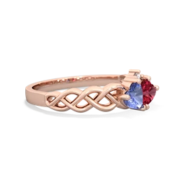 Tanzanite Heart To Heart Braid 14K Rose Gold ring R5870