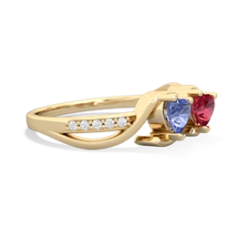 Tanzanite Side By Side 14K Yellow Gold ring R3090