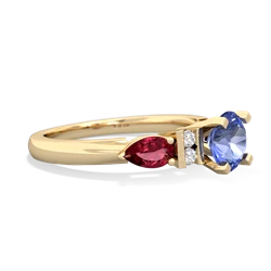 Tanzanite 6Mm Round Eternal Embrace Engagement 14K Yellow Gold ring R2005