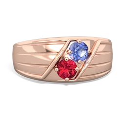 Tanzanite Men's Streamline 14K Rose Gold ring R0460