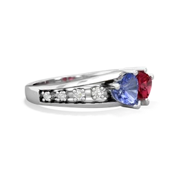 Tanzanite Heart To Heart 14K White Gold ring R3342