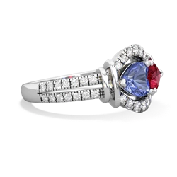 Tanzanite Art-Deco Keepsake 14K White Gold ring R5630