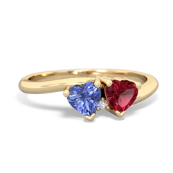 Tanzanite Sweethearts 14K Yellow Gold ring R5260