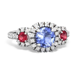 Tanzanite Regal Halo 14K White Gold ring R5350