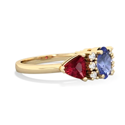 Tanzanite Antique Style Three Stone 14K Yellow Gold ring R2186