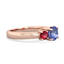 Tanzanite Three Stone Round Trellis 14K Rose Gold ring R4018