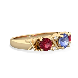 Tanzanite Hugs And Kisses 14K Yellow Gold ring R5016