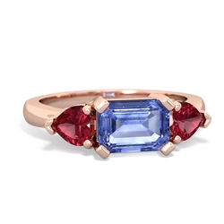 Tanzanite Three Stone 14K Rose Gold ring R5235