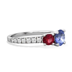 Tanzanite Pave Trellis 14K White Gold ring R5500