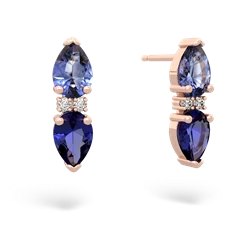 Tanzanite Bowtie Drop 14K Rose Gold earrings E0865