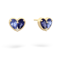 Tanzanite 'Our Heart' 14K Yellow Gold earrings E5072