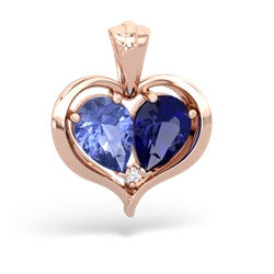 Tanzanite Two Become One 14K Rose Gold pendant P5330