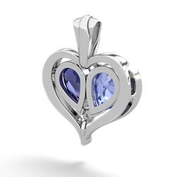 Tanzanite Two Become One 14K White Gold pendant P5330