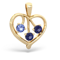 Tanzanite Glowing Heart 14K Yellow Gold pendant P2233