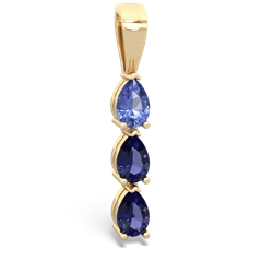 Tanzanite Dew Drops 14K Yellow Gold pendant P2251