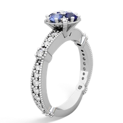 Tanzanite Sparkling Tiara Cluster 14K White Gold ring R26293RD