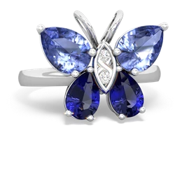 Tanzanite Butterfly 14K White Gold ring R2215