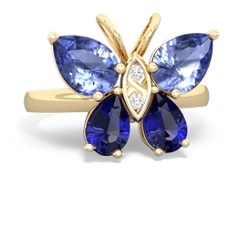 Tanzanite Butterfly 14K Yellow Gold ring R2215