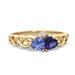 Tanzanite Heart To Heart Braid 14K Yellow Gold ring R5870