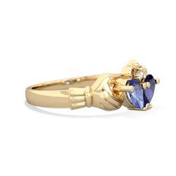 Tanzanite 'Our Heart' Claddagh 14K Yellow Gold ring R2388