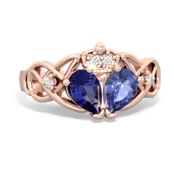 Tanzanite 'One Heart' Celtic Knot Claddagh 14K Rose Gold ring R5322