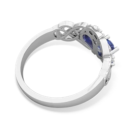 Tanzanite 'One Heart' Celtic Knot Claddagh 14K White Gold ring R5322