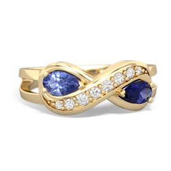 Tanzanite Diamond Infinity 14K Yellow Gold ring R5390