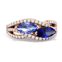 Tanzanite Diamond Rivers 14K Rose Gold ring R3070