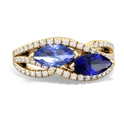 Tanzanite Diamond Rivers 14K Yellow Gold ring R3070