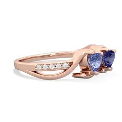 Tanzanite Side By Side 14K Rose Gold ring R3090