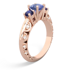 Tanzanite Art Deco Eternal Embrace Engagement 14K Rose Gold ring C2003