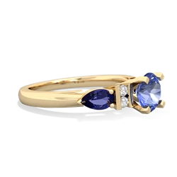 Tanzanite 6Mm Round Eternal Embrace Engagement 14K Yellow Gold ring R2005