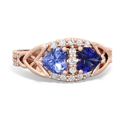 Tanzanite Sparkling Celtic Knot 14K Rose Gold ring R2645