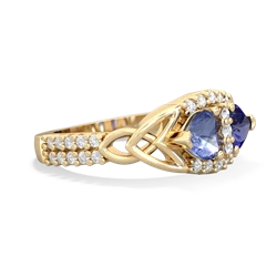 Tanzanite Sparkling Celtic Knot 14K Yellow Gold ring R2645