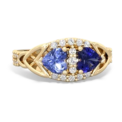 Tanzanite Sparkling Celtic Knot 14K Yellow Gold ring R2645