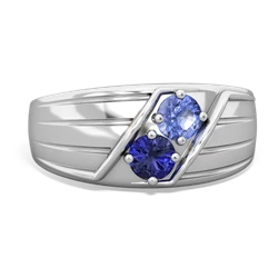 Tanzanite Men's Streamline 14K White Gold ring R0460