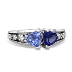 Tanzanite Heart To Heart 14K White Gold ring R3342