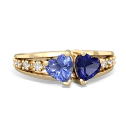 Tanzanite Heart To Heart 14K Yellow Gold ring R3342